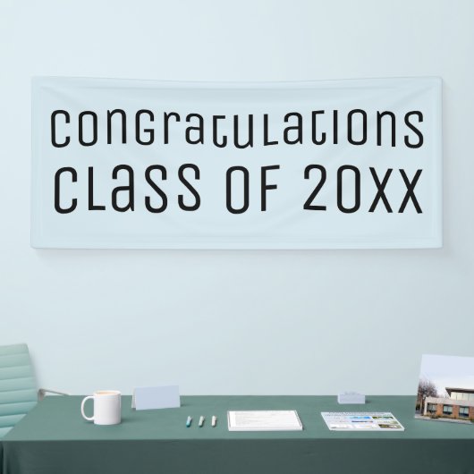 Gefeliciteerd Klasse van Licht Blauw Afstuderen Spandoek (Beurs)