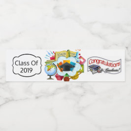 Gefeliciteerd Klasse van Personaliseer Jaar Waterfles Etiket