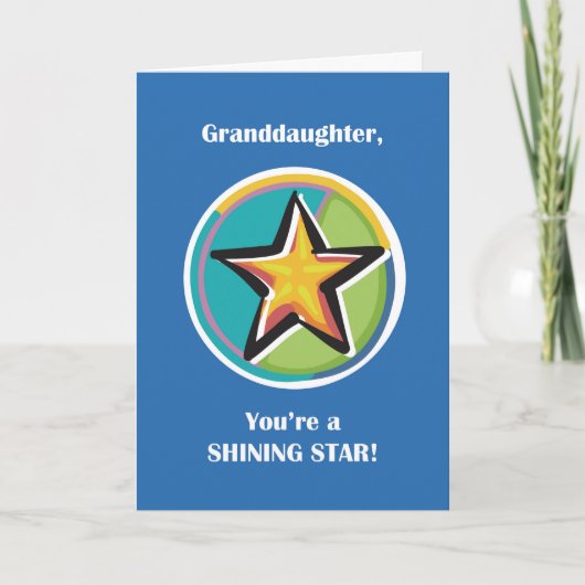 Gefeliciteerd kleindochter met Shining Star Kaart (Voorkant)
