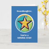 Gefeliciteerd kleindochter met Shining Star Kaart (Gele Bloem)