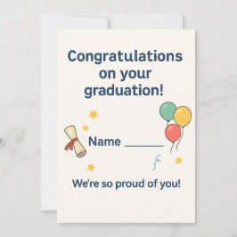 Gefeliciteerd kleine afgestudeerde! Gepersonalisee Feestdagenkaart