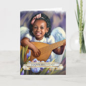 Gefeliciteerd. Kleine Afrikaanse Amerikaanse engel Kaart (Voorkant)