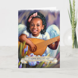 Gefeliciteerd. Kleine Afrikaanse Amerikaanse engel Kaart