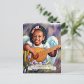 Gefeliciteerd. Kleine Engel met Lute Briefkaart (Staand voorkant)