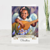 Gefeliciteerd. Kleine Engel met Lute Kaart (Voorkant)