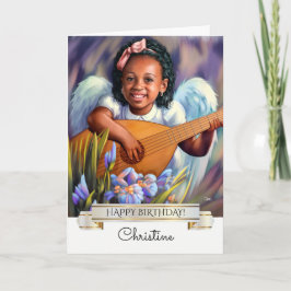 Gefeliciteerd. Kleine Engel met Lute Kaart