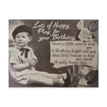 Gefeliciteerd kleine jongen Vintage zwart en wit