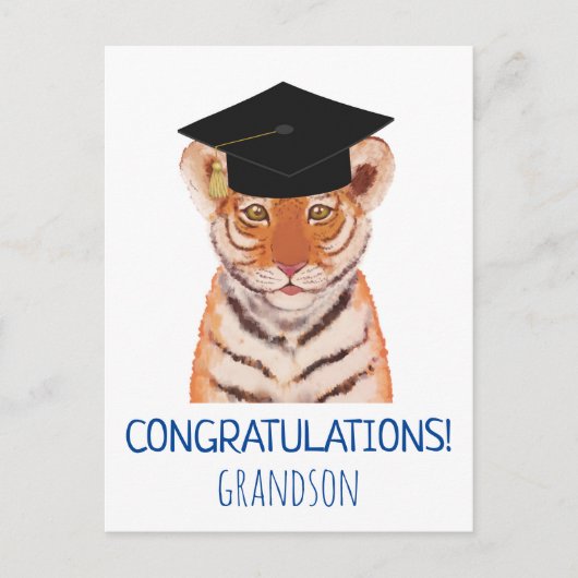 Gefeliciteerd kleinson Tiger Cub Illustratie Briefkaart (Voorkant)