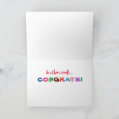 Gefeliciteerd, kleurrijk geefje Bright Multi-Phras Kaart (Binnen)