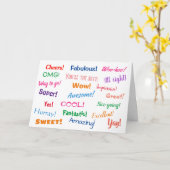 Gefeliciteerd, kleurrijk geefje Bright Multi-Phras Kaart (Gele Bloem)