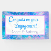 Gefeliciteerd! Kleurrijke, aangepaste verloving ba Spandoek (Horizontaal)