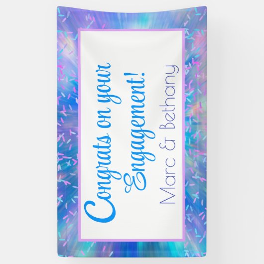 Gefeliciteerd! Kleurrijke, aangepaste verloving ba Spandoek (Verticaal)