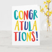 Gefeliciteerd, kleurrijke blanco binnenkaart kaart (Gele Bloem)