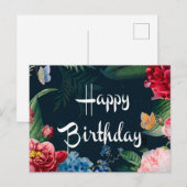 Gefeliciteerd, kleurrijke bloemen, briefkaart (Voorkant / Achterkant)