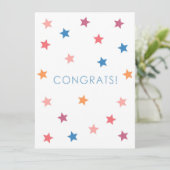 Gefeliciteerd Kleurrijke Stars Blank Kaart (Staand voorkant)