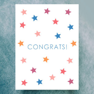 Gefeliciteerd Kleurrijke Sterren Lege Kaart