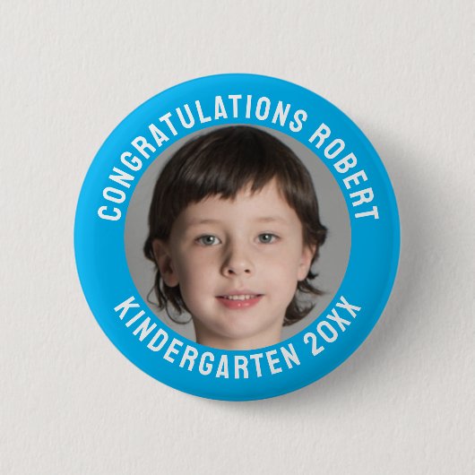 Gefeliciteerd Kleuterschool Afstuderen Foto Ronde Button 5,7 Cm (Voorkant)