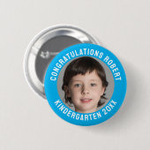 Gefeliciteerd Kleuterschool Afstuderen Foto Ronde Button 5,7 Cm (Voorkant /achterkant)