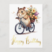 Gefeliciteerd Knuffel Hamster Bloemen Persoonlijk  Briefkaart (Voorkant)
