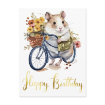 Gefeliciteerd Knuffel Hamster Bloemen Persoonlijk