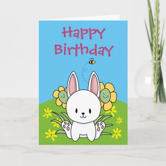 Gefeliciteerd Konijn Kaart (Voorkant)