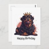 Gefeliciteerd Koninklijke Rottweiler Hond Koningin Briefkaart (Voorkant / Achterkant)