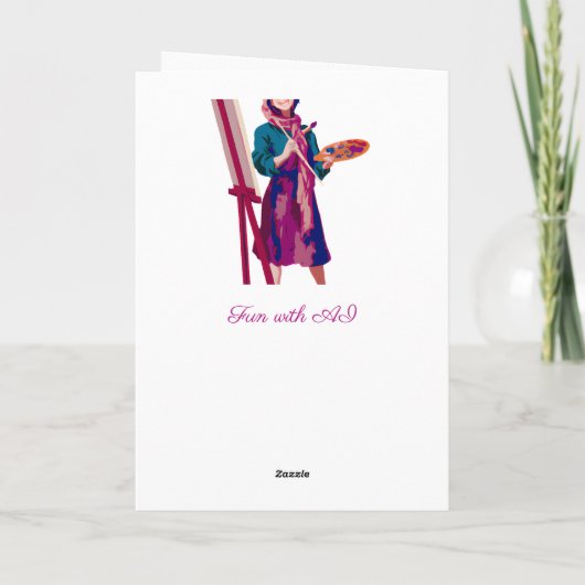 Gefeliciteerd | Kunst Vrouw Schilderen Kaart (Achterkant)