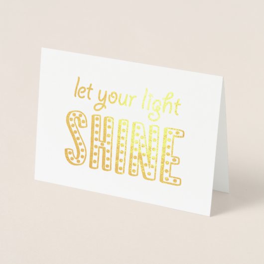 Gefeliciteerd - Laat je licht schijnen Goud Folie Kaarten (Voorkant)