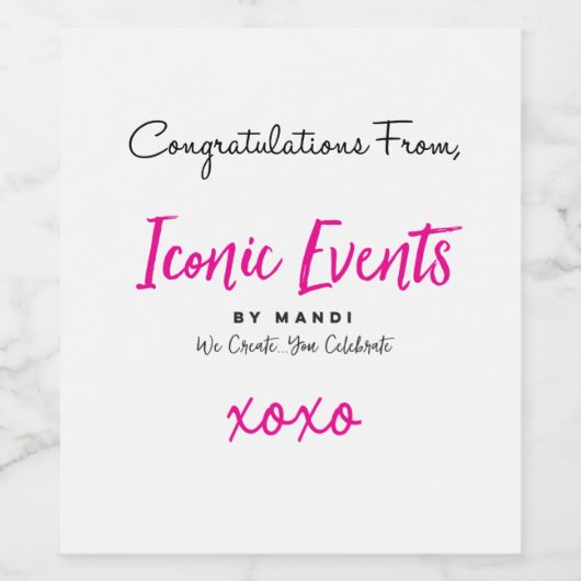 Gefeliciteerd Label met je Logo Wijn Etiket (Enkel label)