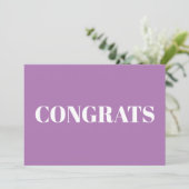 Gefeliciteerd, lavender witte kaart (Staand voorkant)