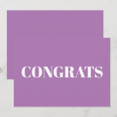 Gefeliciteerd, lavender witte kaart (Voorkant / Achterkant)