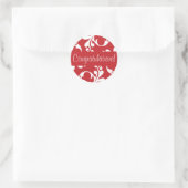 Gefeliciteerd Leaf Flourish Envelope Seal Ronde Sticker (Tas)