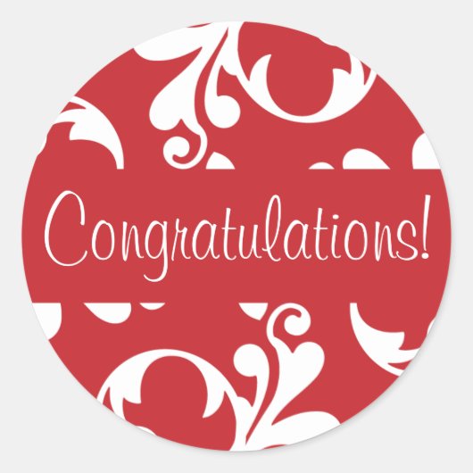 Gefeliciteerd Leaf Flourish Envelope Seal Ronde Sticker (Voorkant)