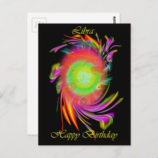 Gefeliciteerd Libra Briefkaart (Voorkant / Achterkant)