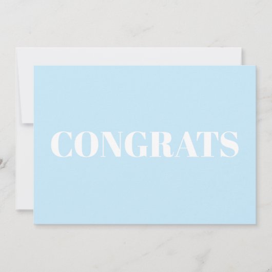 Gefeliciteerd lichtblauw, witte, minimalistische m (Voorkant)