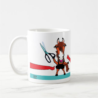 Gefeliciteerd lintsnijden ontwerp koffie mok