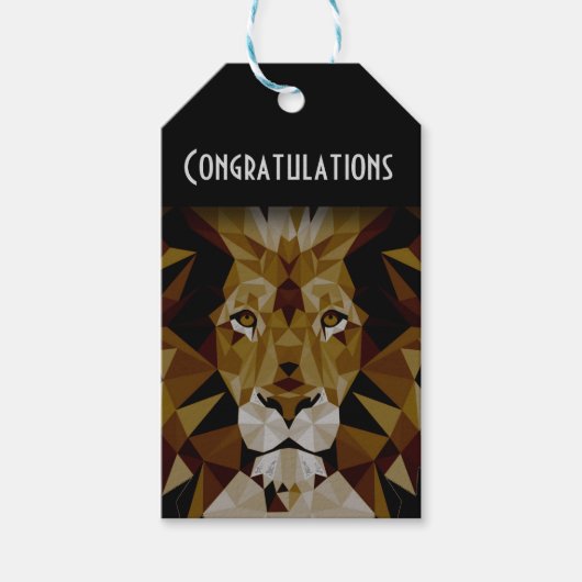 Gefeliciteerd Lion Cadeaulabel (Voorkant)