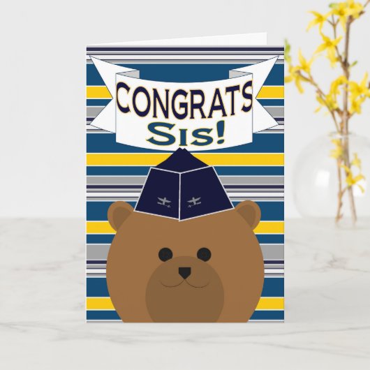 Gefeliciteerd - Luchtmacht - Zus / Zus Kaart (Gele Bloem)