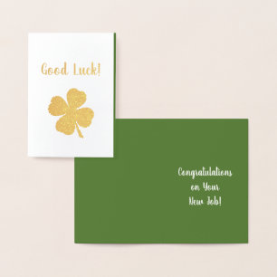 Gefeliciteerd, Lucky Four Leaf Clover Folie Kaarten