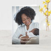 Gefeliciteerd Mam Papa Nieuwe Baby Foto Aangepast Kaart (Gele Bloem)