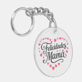 Gefeliciteerd Mama Happy Moederdag Calligraphy |  Sleutelhanger (Voorkant Links)
