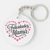 Gefeliciteerd Mama Happy Moederdag Calligraphy |  Sleutelhanger (Achterkant)