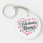 Gefeliciteerd Mama Happy Moederdag Calligraphy |  Sleutelhanger (Voorkant)
