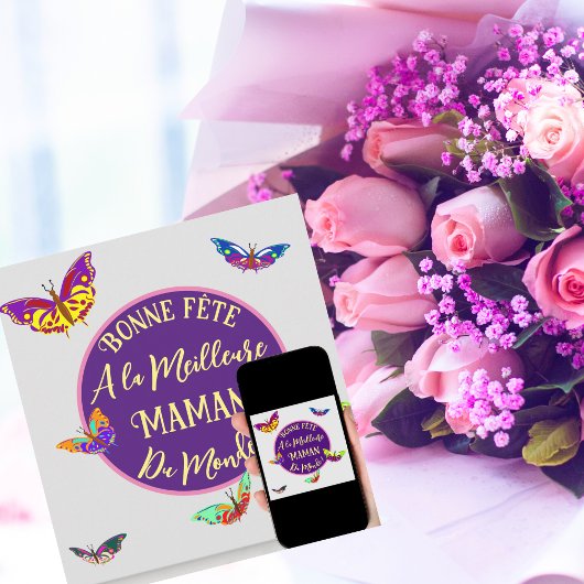 Gefeliciteerd mama - kleurrijke vlinders kaart