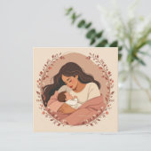 Gefeliciteerd mama nieuwe moeder kaart (Staand voorkant)