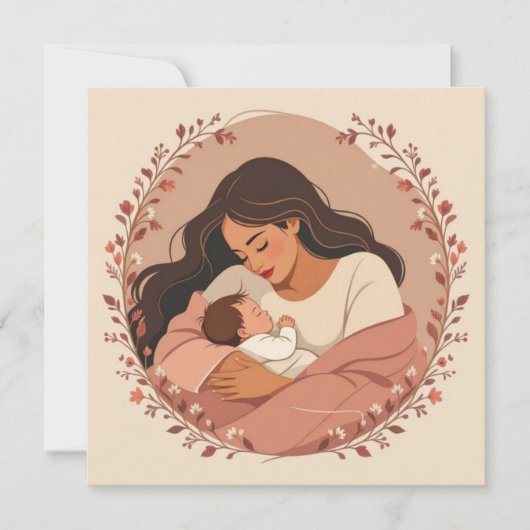 Gefeliciteerd mama nieuwe moeder kaart (Voorkant)