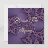 Gefeliciteerd mama, paarse fractal kaart (Voorkant)