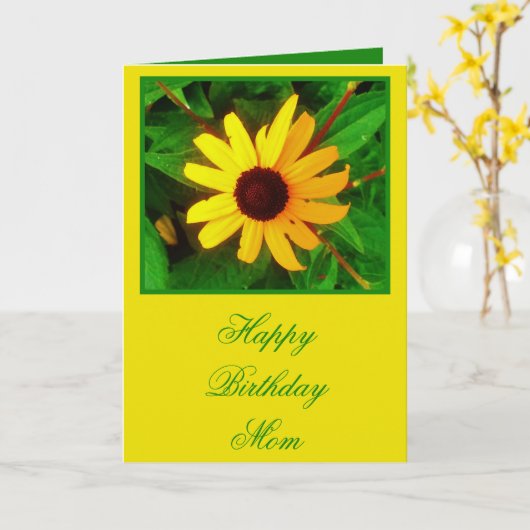Gefeliciteerd Mama Zwarte Ogen Susan Wilde Bloem Kaart (Gele Bloem)