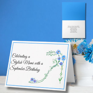 Gefeliciteerd Mami Blue Asters met je verjaardag i Kaart