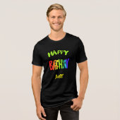 Gefeliciteerd, man! Fun Party gepersonaliseerde Pr Tri-Blend Shirt (Voorkant volledig)
